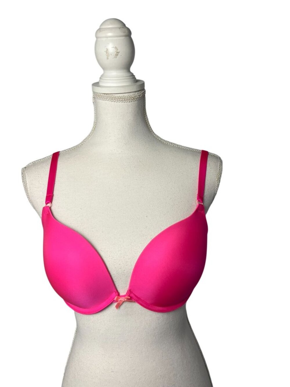 Victoria's Secret Push-Up Bra 36C Hot Pink Underwire USED